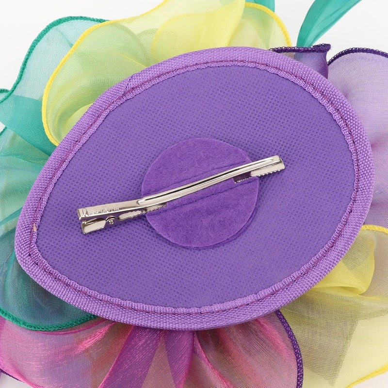 DRESHOW قبعة فاسيناتور لحفلة الشاي مع أشرطة وريش على رباط رأس ومشبك للنساء - Image 5